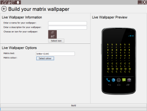 CLWC Version 2.2 - Matrix Design Screen Preview